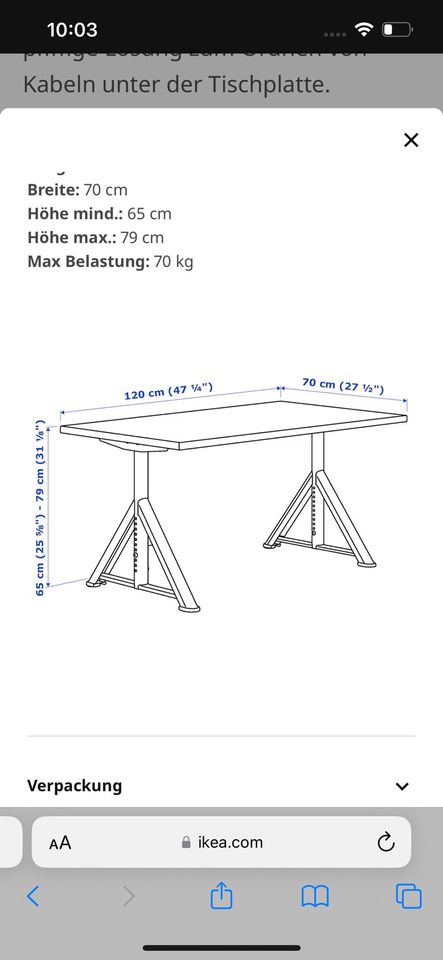 Ikea Idasen Schreibtisch in Buchholz in der Nordheide