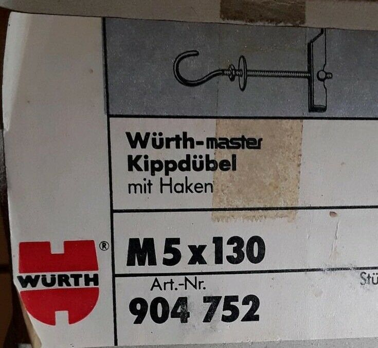 Würth Kippdübel mit Haken M5 x 130 , 24 Stück, Einzelkauf möglich in Talkau