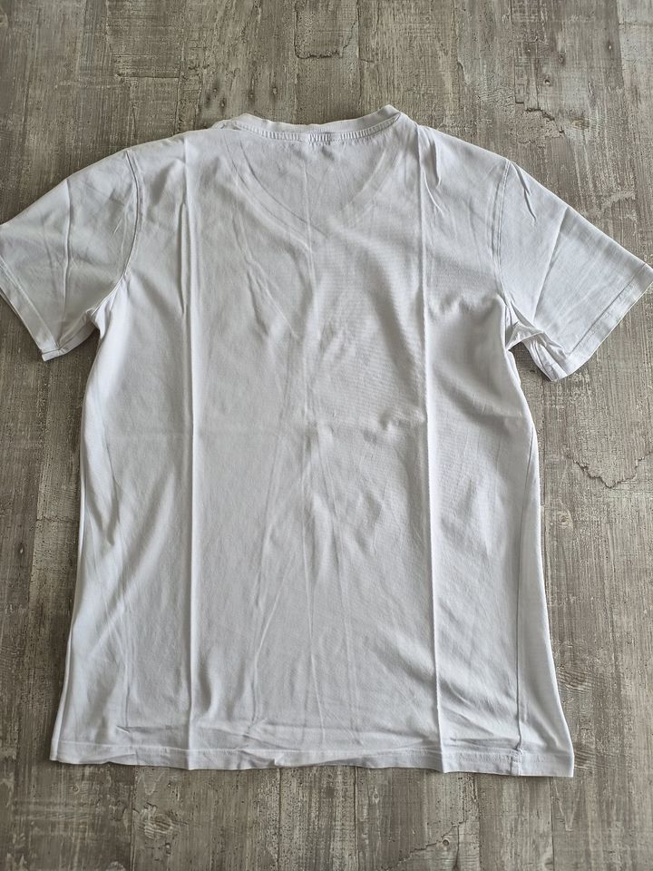 C&A T-Shirt The Basic 2er Set/Pack V-Neck Ausschnitt weiß - Gr. M in Küps