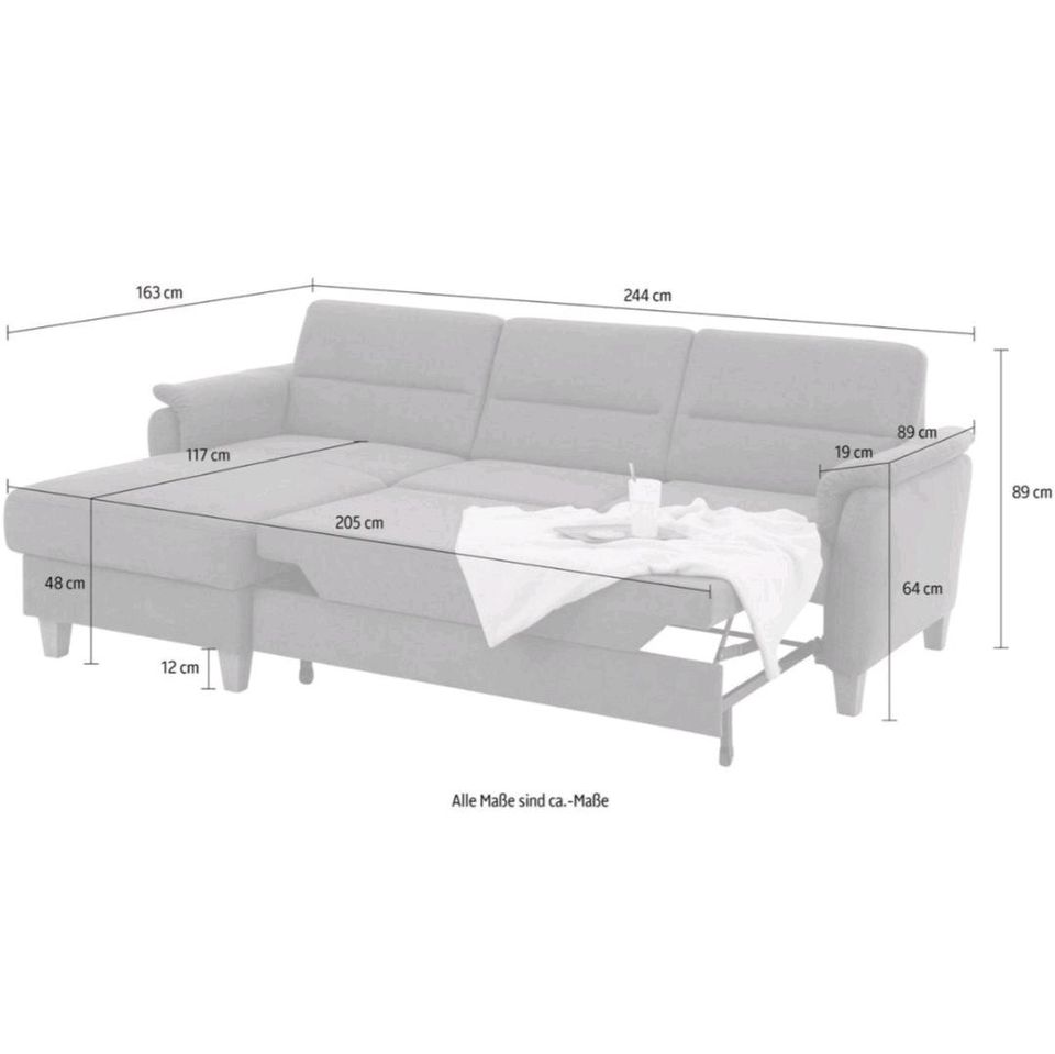 Ecksofa Eckcouch Polsterecke mit Bettfunktion/Stauraum Federkern in Beelen