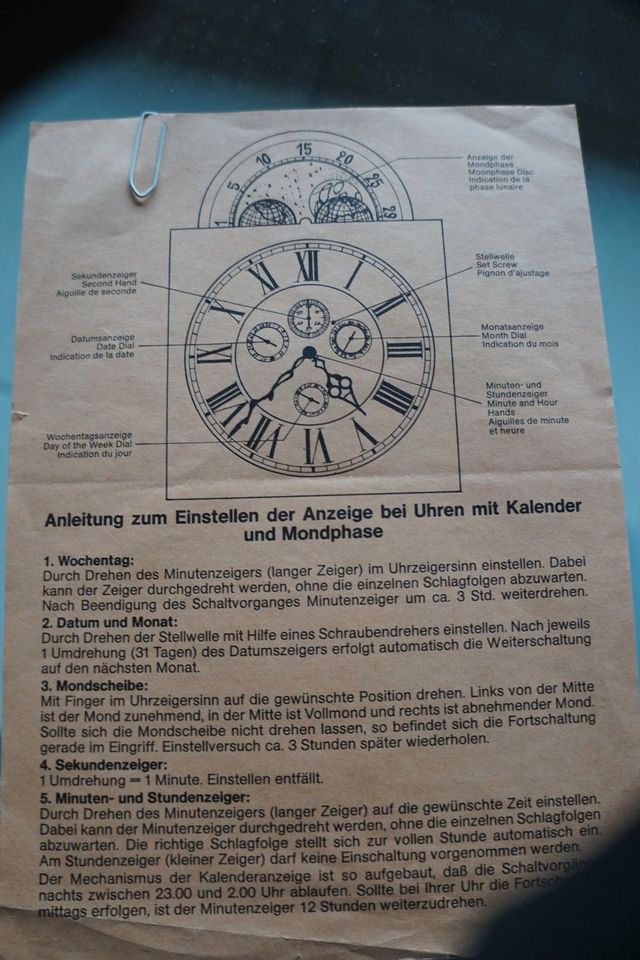 Hermle Mondphasen Standuhr mit Schlagwerk von 1982 in Top Zustand in Filderstadt