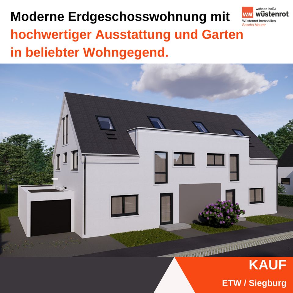 Erstbezug! Moderne Erdgeschosswohnung mit hochwertiger Ausstattung und Garten in beliebter Wohngegend. in Siegburg