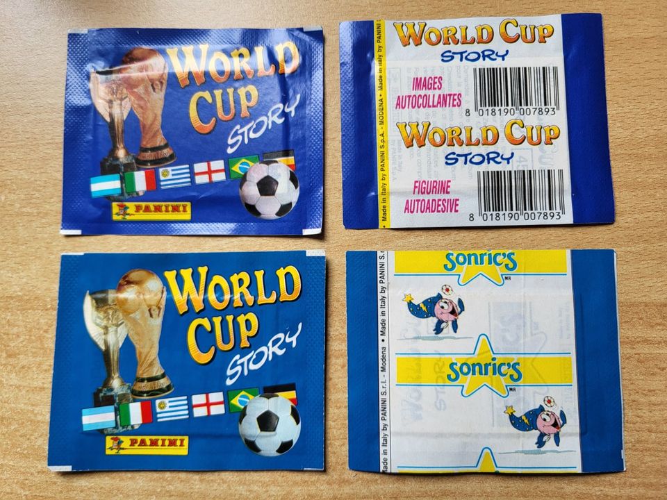 Panini Tüte World Cup Story von 1994 Sonrics Zwei Versionen in Bremen