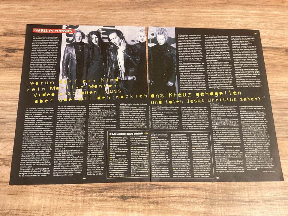 Marilyn Manson Berichte Clippings Golden Age Holy Wood in Berlin