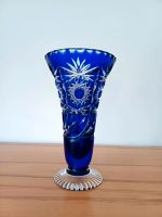 Blaukristall Vase Handarbeit geschliffen Rarität Hessen - Kassel Vorschau