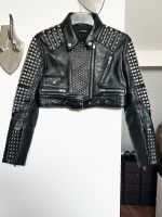 The Kooples Lederjacke Biker Nieten Crop schwarz silber XS 750€ Sachsen - Chemnitz Vorschau