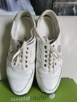 Waldläufer Sneaker weiß silber Leder 42 Niedersachsen - Osnabrück Vorschau