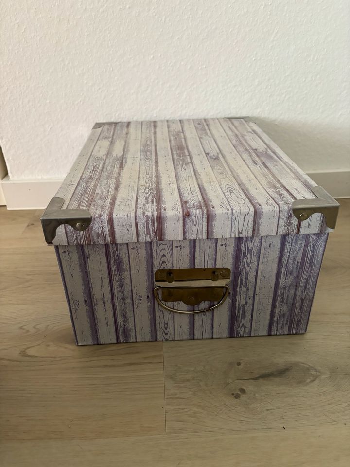 2 stabile Papier Boxen Holzoptik Karton Henkel Aufbewahrung Retro in Mannheim