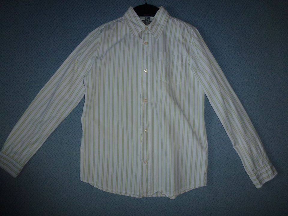 Hemd / Jungenhemd / Oberhemd,Größe 152, weiß m. farbigen Streifen in Deutsch Evern