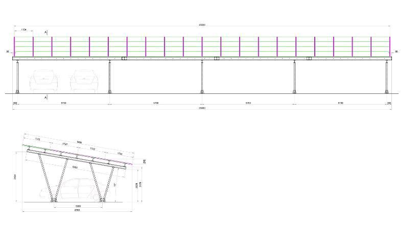 Industrie-PV-Carport Solarmodule erweiterbar 2 Stellplätze 7,2kWp in Rottenburg a.d.Laaber