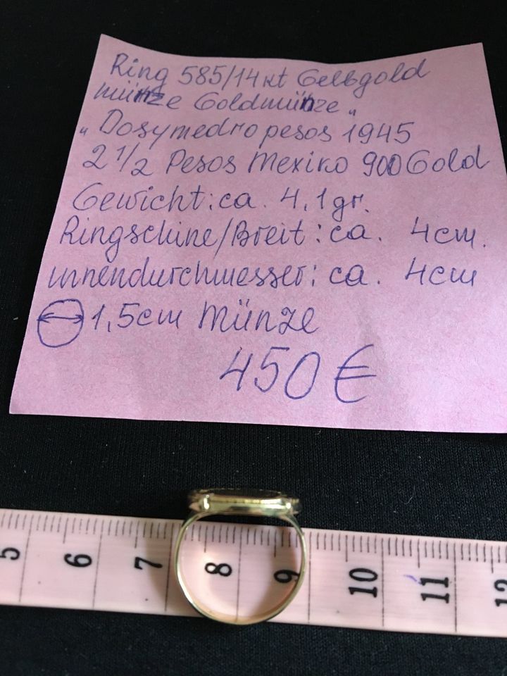 Goldmünze Ring 585/14Kt Gelbgold Angebot in Frankfurt am Main