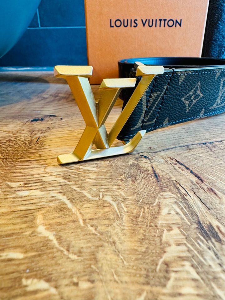 Original Louis Vuitton Kalbledergürtel Gold Braun 100cm in Oyten
