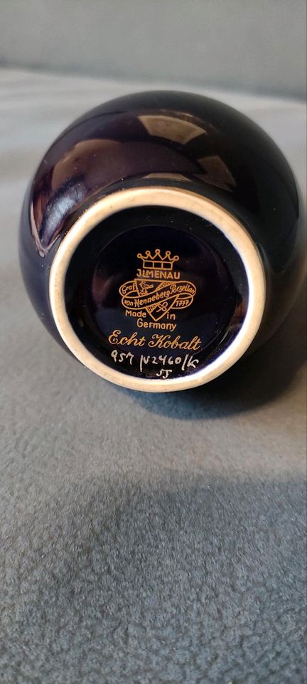 Graf von Henneberg Ilmenau kleine Vase Kobalt mit Gold in Dortmund