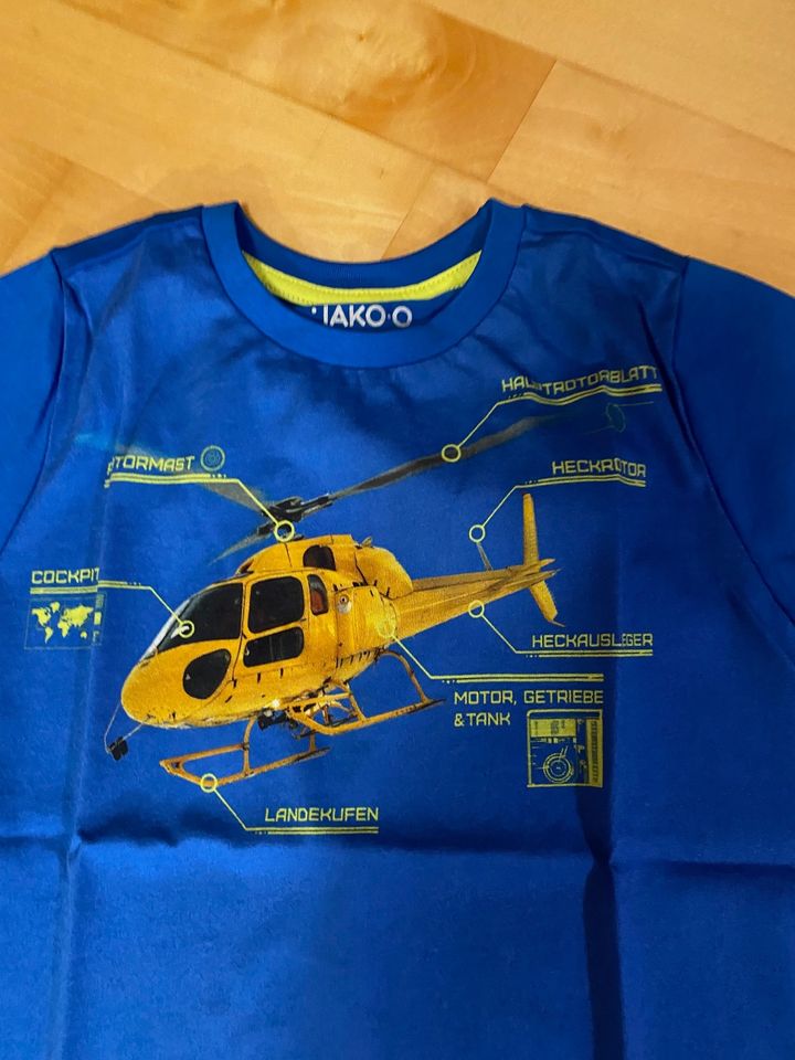 Jako o T-Shirt Hubschrauber blau Gr. 116/122 NEU mit Etikett in Dingolfing