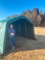 3xWeidezelt4,80 Offenstall  grün mit Sturmset Bernd Hackl Zelt Westerwaldkreis - Elbingen Westerwald Vorschau