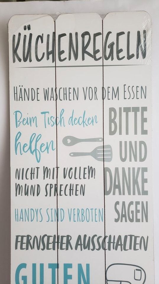 Holzbild Plankenbild 'Küchenregeln' Küche Esszimmer in Hessen - Langen  (Hessen) | eBay Kleinanzeigen ist jetzt Kleinanzeigen
