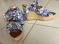 Wedges Keilabsatz Plateau Sandalen H&M, blau-weiß, Gr. 39, wie NE München - Bogenhausen Vorschau