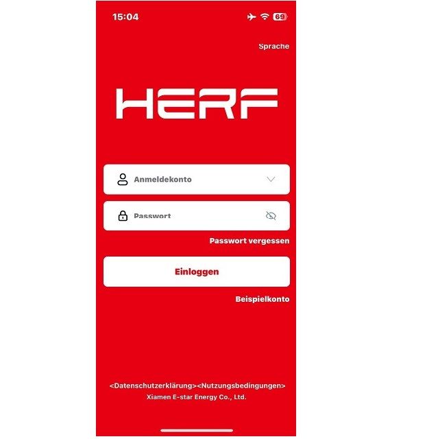 HERF Cloud Account für Smartphone App Balkonkraftwerk Anlage in Borgentreich