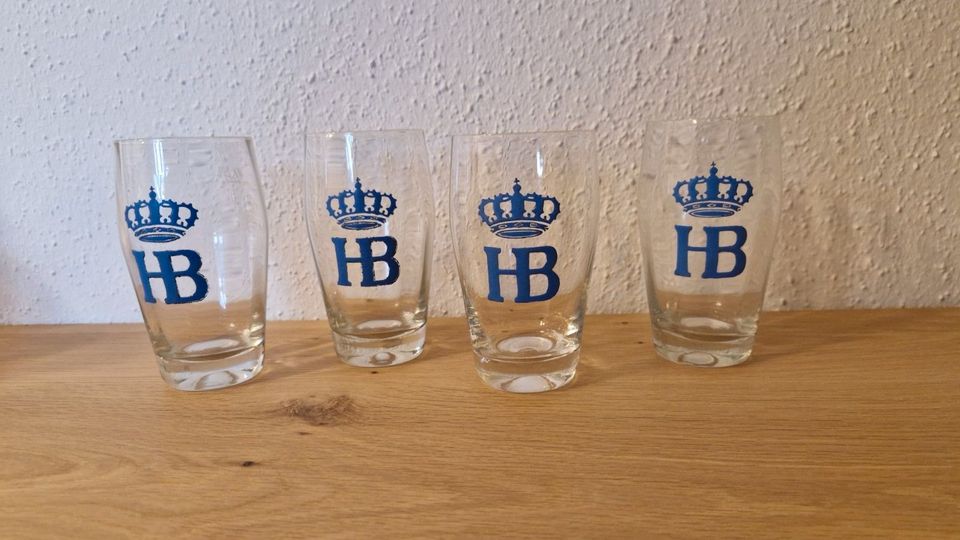 alte Biergläser von HB in Putzbrunn