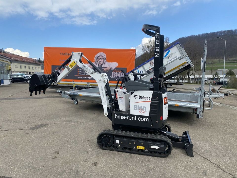 Minibagger Radlader Dumper Rüttelplatte Stampfer Steinsäge mieten in Mühlhausen im Täle