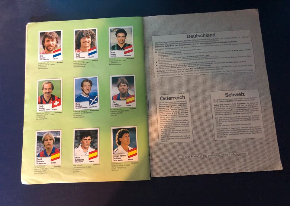 Panini Fußball Sammelalbum Bundesliga 1987 komplett vollständig in Raesfeld