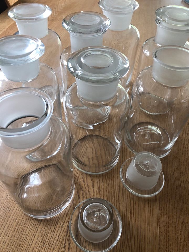 Vintage Apotheken Standgefäße/Glas-Gefäße 1 Liter in Gründau