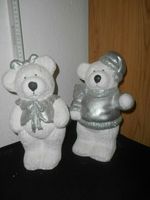 2 Teddybären aus Ton in weiß und silberfarben - glitzern Niedersachsen - Weyhe Vorschau