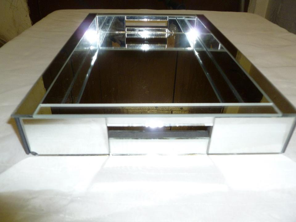 Tablett Serviertablett Kupfer Silber Bronz Spiegelglas Metall in Geislingen an der Steige