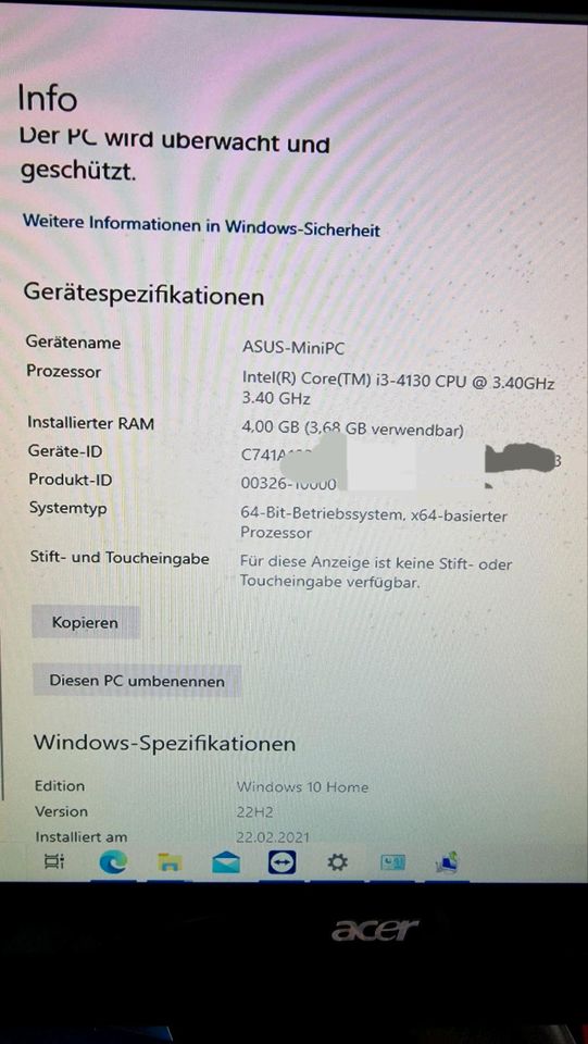 ASUS Mini PC 250GB SSD,4GB RAM+ FP 1TB HDD+ Zubehör weiteres in Cottbus