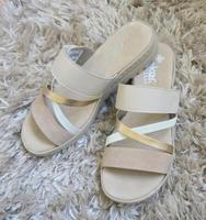 NEU! Rieker Antistress Pantolette/Sandale ♡ beige/gold ♡ Größe 41 Hessen - Sinntal Vorschau