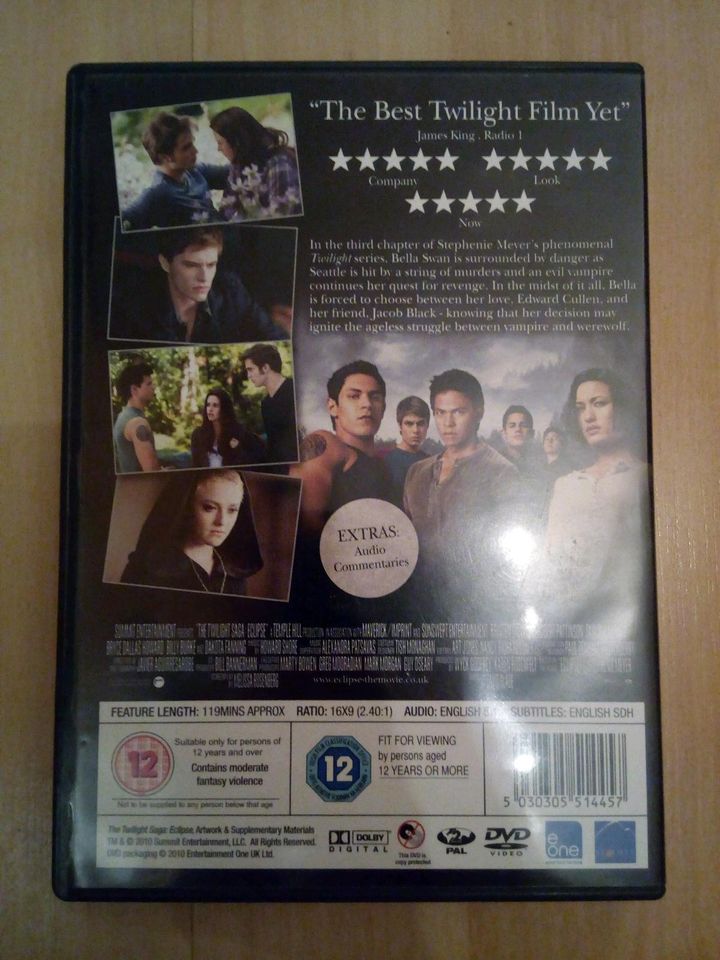 DVD Film Twilight-Saga Twilight New Moon Eclipse, auf Englisch in Hamburg