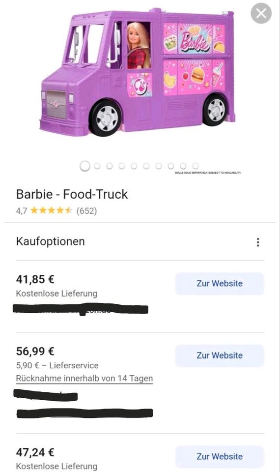 Barbie Food Truck/ Barbie Auto in Altshausen