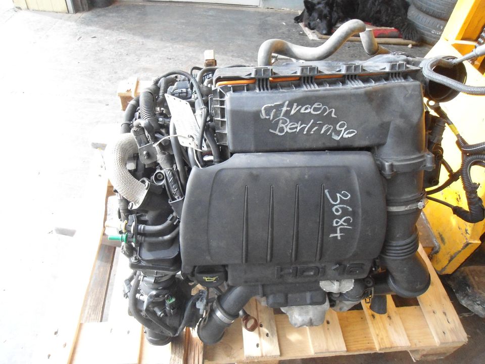 Motor aus Citroen Berlingo, 1,6 HDI, 55 kW EZ 02/2010, 134.678 km in Drachselsried