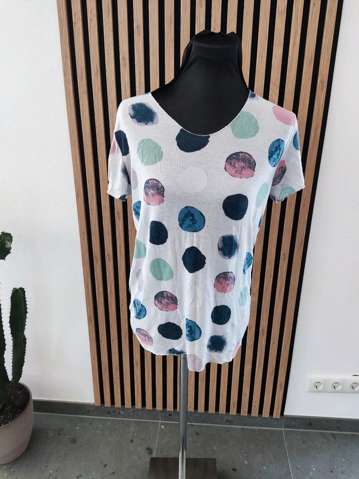 Damen Shirt T-Shirt Italien Leinen bunt Kreise L in München