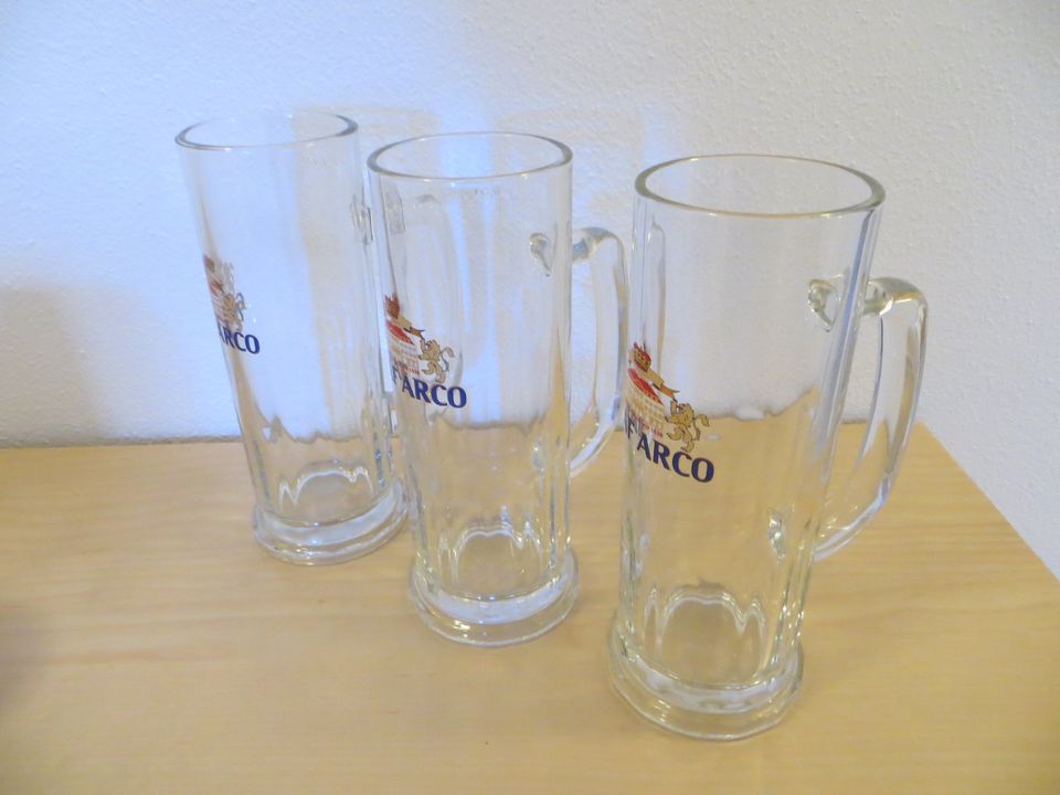 3 Glaskrüge Bierkrüge Halbekrüge Krüge GRAF ARCO, neu! in Winhöring