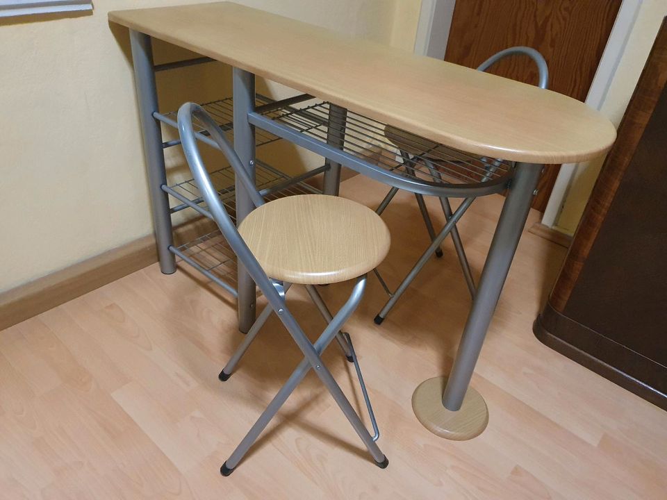 Küche Tisch mit zwei Stühlen zum zusammenklappen in Ohrdruf