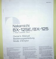 Bedienungsanleitung/Manual NAKAMICHI BX-125/E Schaltungsd. Lange Nordrhein-Westfalen - Moers Vorschau