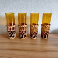 4 Gläser gelb mit abnehmbarer geflochtener Halterung Niedersachsen - Oetzen Vorschau