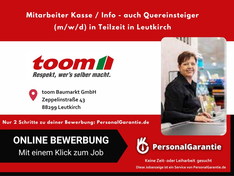 Mitarbeiter Kasse / Info - auch Quereinsteiger (m/w/d) in Leutkirch im Allgäu