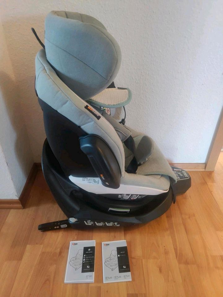 Kindersitz BeSafe iZi Turn i-Size in Seagreen Melange + Mesh Aero in Mechernich