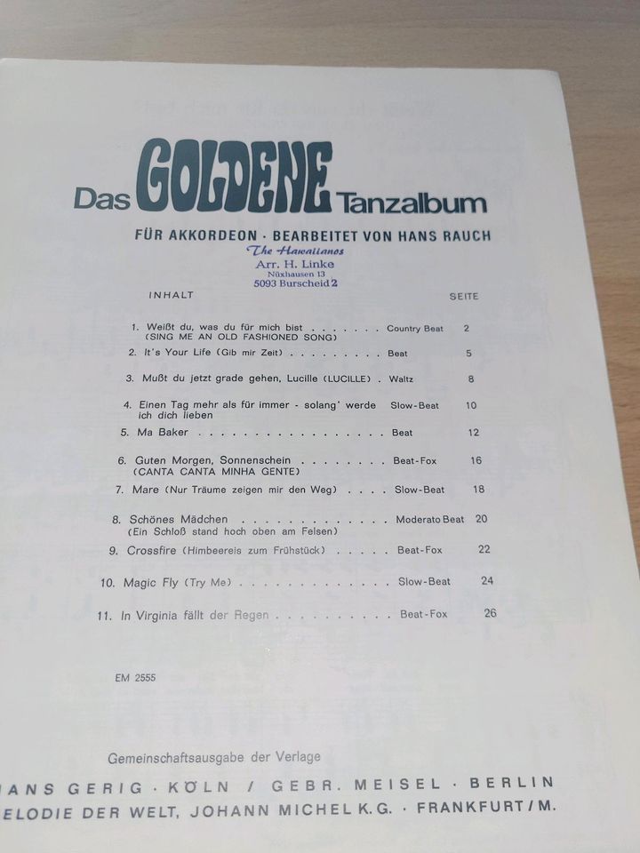Das Goldene Tanzalbum - Notenbuch für Akkordeon in Detern