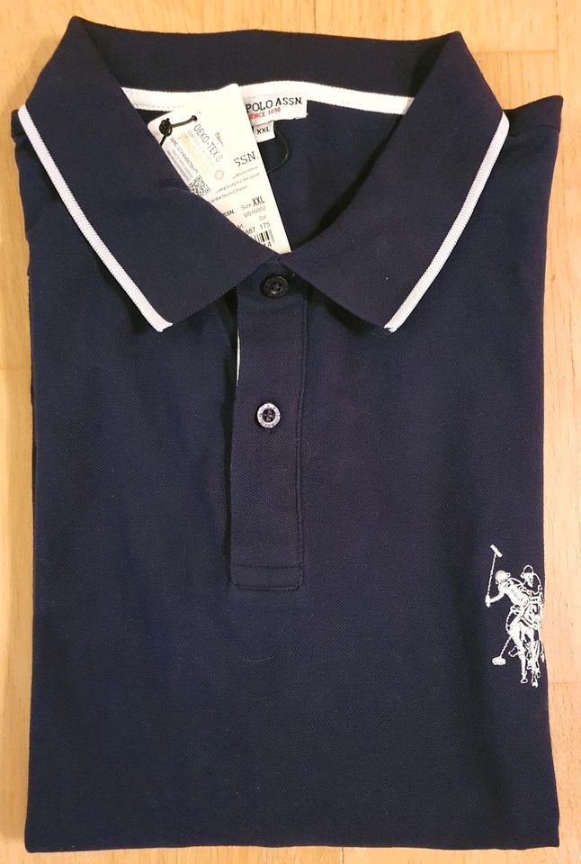 NEU U.S. Polo Assn. Poloshirt Langarm Shirt Blau XXL in Schwentinental