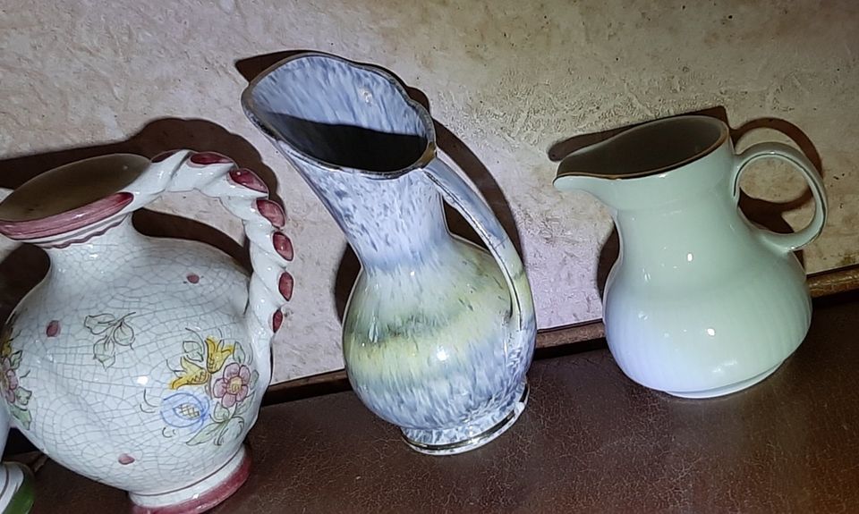 versch. vintage Blumenvase Topf Krug Fat Lava Italien 50er-70er J in Jüchen