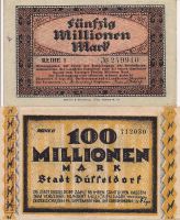 Notgeld Düsseldorf 50 + 100 Millionen 1923 Bochum - Bochum-Süd Vorschau