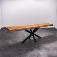 Baumstamm Esstisch 2.5m x 0.6m Nachhaltig Massivholztisch aus 1 Stück Holz Bohlentisch Baumkantentisch Baumstammkanten Wohnzimmertisch Holztisch Design Tisch Stahlbeine Edelstahl Tischbeine Nordrhein-Westfalen - Ochtrup Vorschau