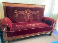 Sofa antik, Jugendstil, Couch, Federkern, roter Samt mit Muster Pankow - Prenzlauer Berg Vorschau