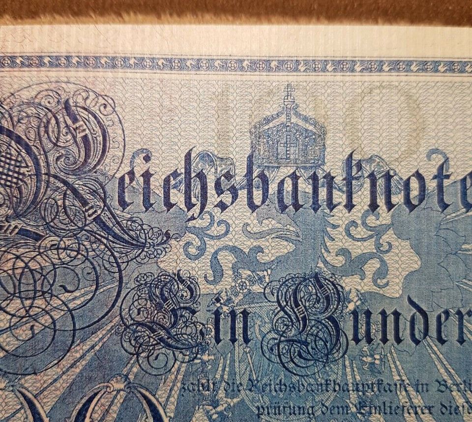 Reichsbanknote Ein Hundert Mark Berlin 7 Februar 1908 in Reppenstedt