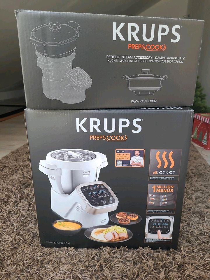 Krups Prep & Cook Küchenmaschine mit Zubehör Dampfgaraufsatz in Mayen