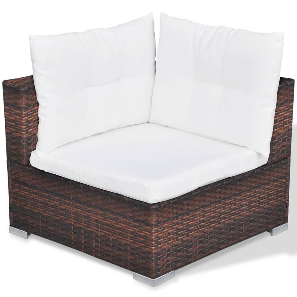 10-tlg. Garten-Lounge-Set mit Auflagen Poly Rattan versch. Farben in Helsa