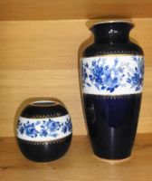 KPM Porzellan 12 + 28 cm Vase Kobalt blaue Rose mit Gold Dekor Brandenburg - Bernau Vorschau